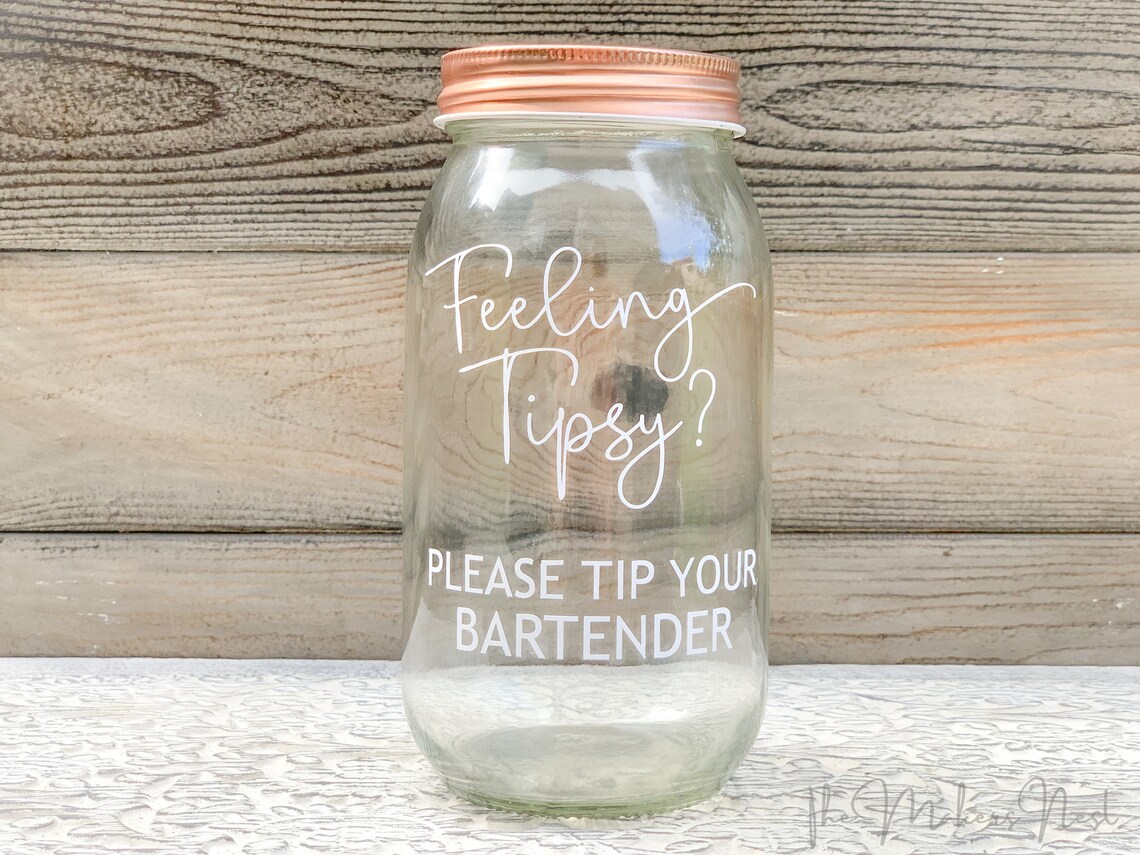 Wedding Tip Jar Bartender Tip Jar Feeling Tipsy Wedding Etsy