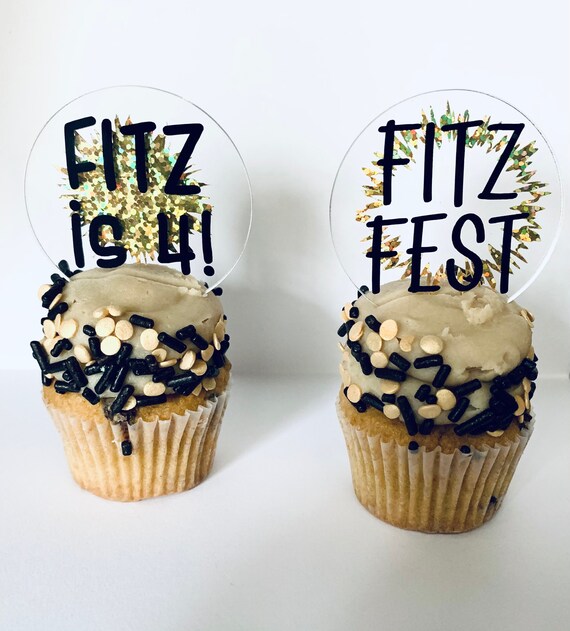 Custom Personalized Acrylic Cupcake Toppers Etsy