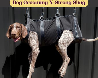 Handmade Dog Grooming Sling: Heavy Duty Canvas Full Body Support