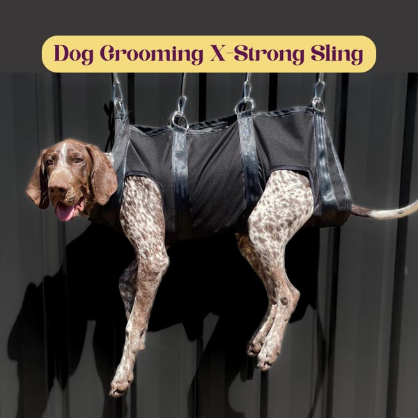 Handmade Dog Grooming Sling: Heavy Duty Canvas Full Body Support