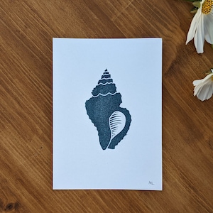 Linogravure A6 "Conque" fait main