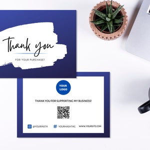 Tarjeta de agradecimiento comercial personalizada - Descarga digital