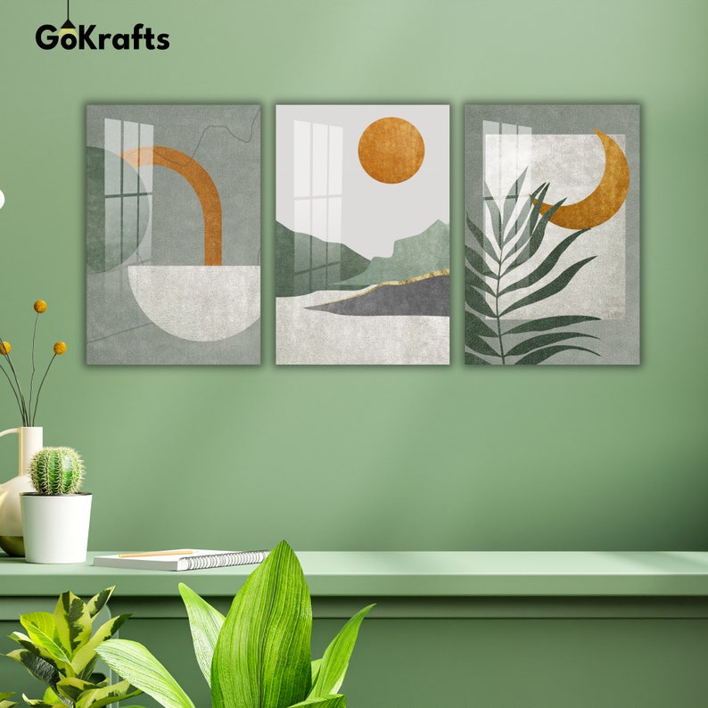 3 Panel Acrylic Tempered Glass Wall Art, Wall Decor, Wall Hanging