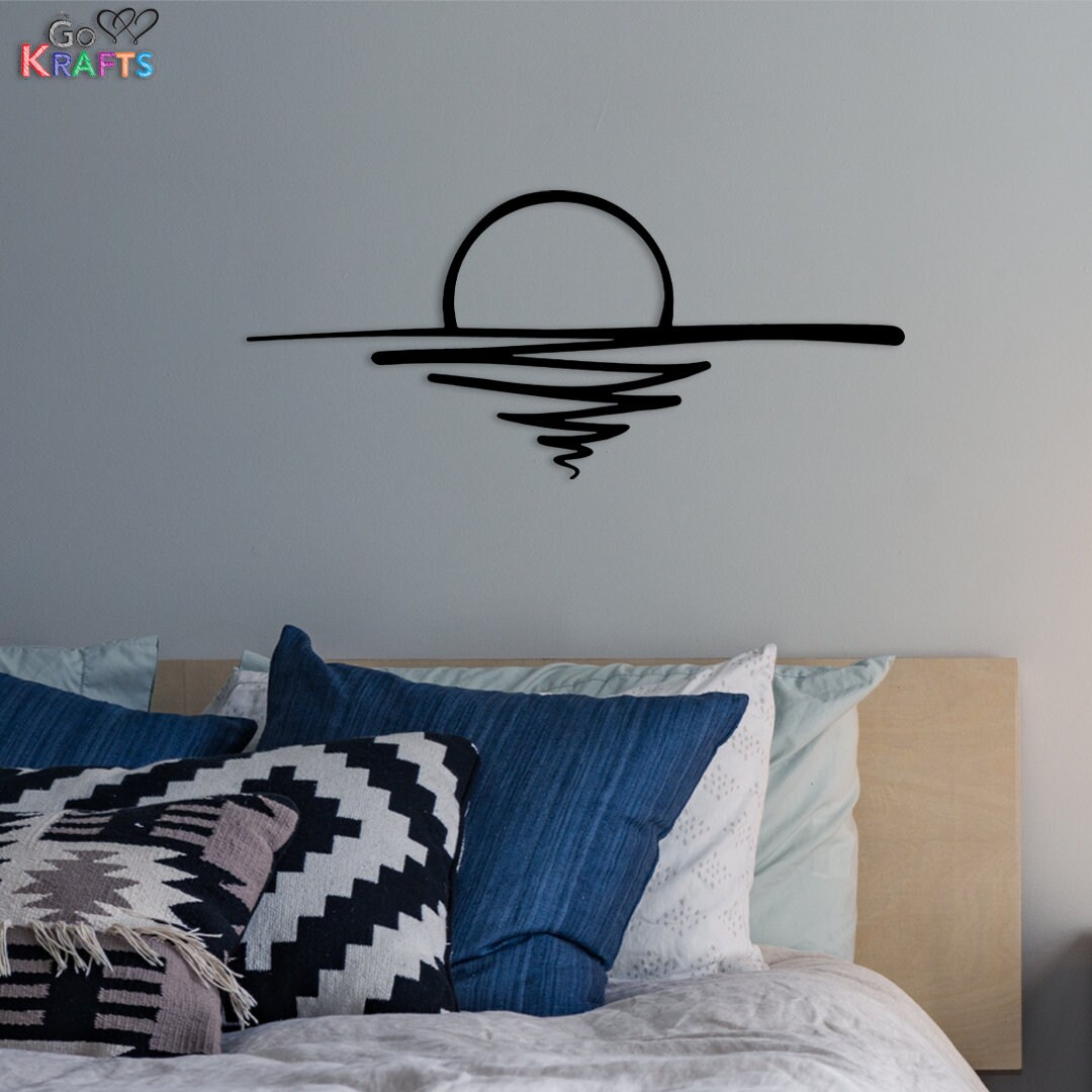 Minimalist Sunrise Metal Wall Art Home Decor Boho Decor Etsy