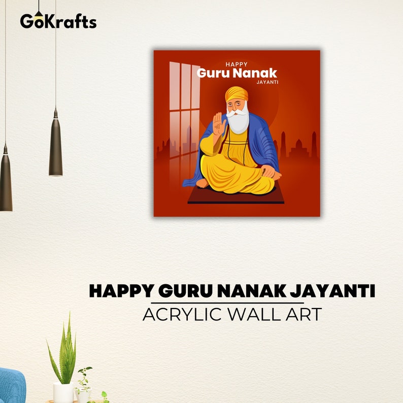 Guru Nanak Tempered Glass Wall Art Ganesh Wall Decor Wall Etsy