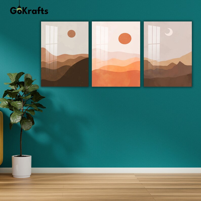 3 Panel Tempered Glass Wall Art, Wall Decor, Wall Hanging, Extra Large