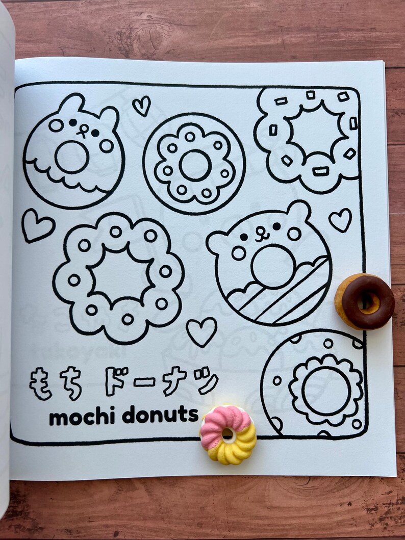 Kawaii Japanese Coloring Book Original Illustrations Japan Culture Kids ...