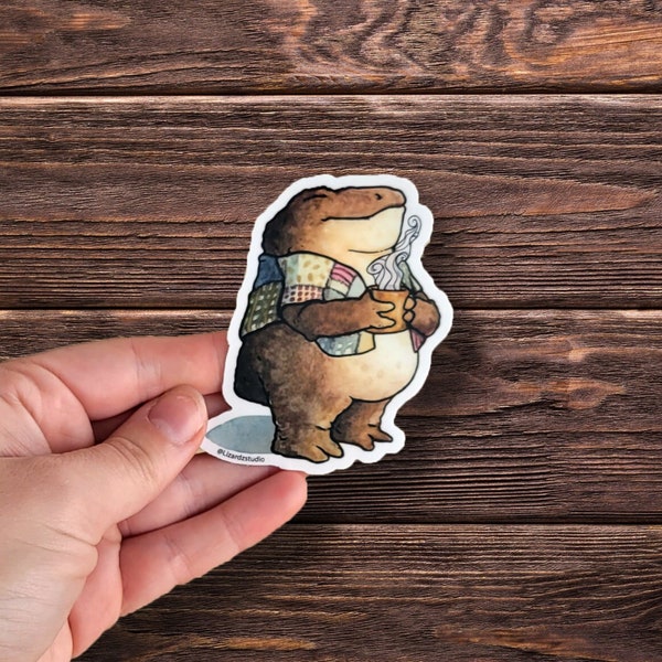 Cozy Toad Sticker - Waterproof Vinyl Matte Sticker, Original Artwork