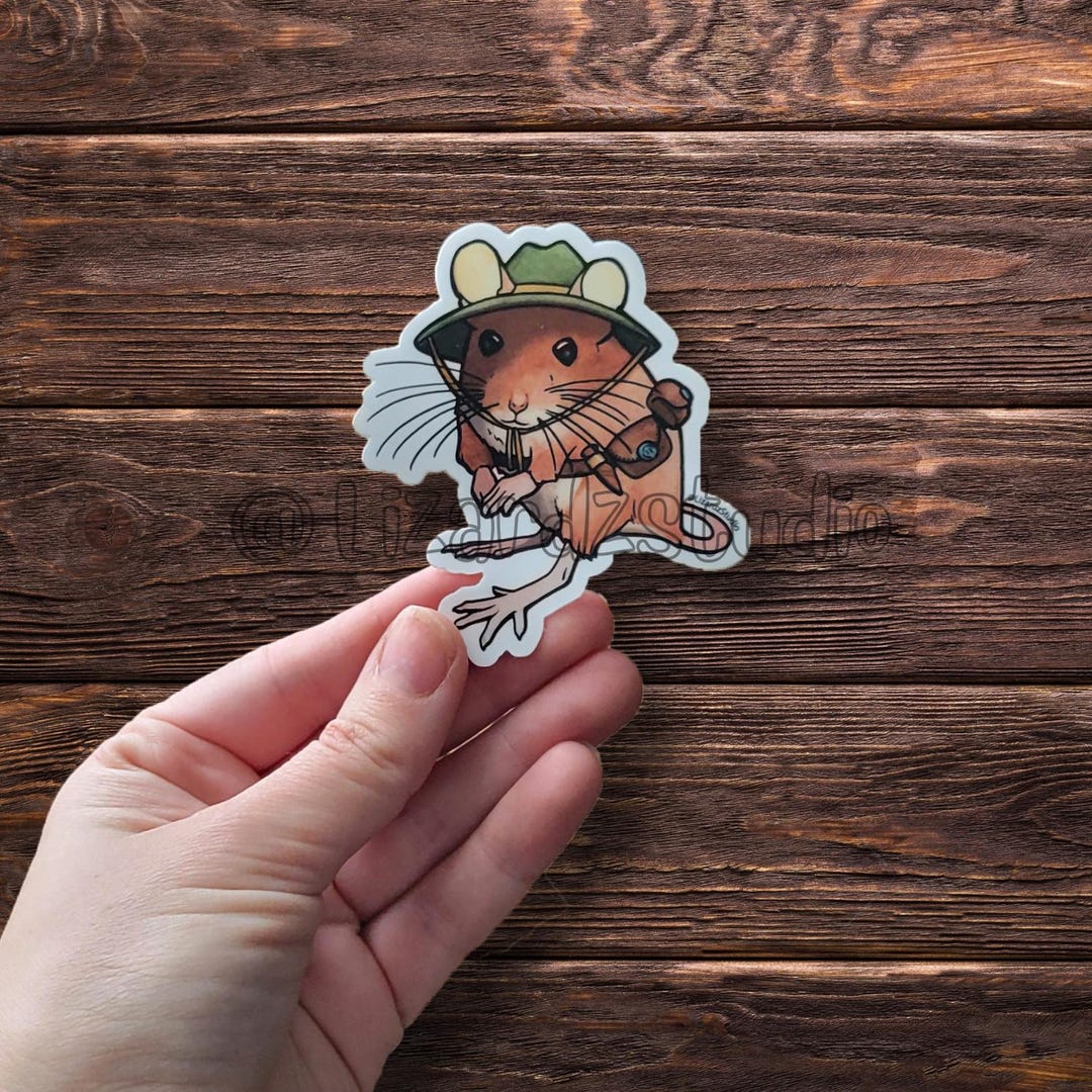 Mouse Hunter Sticker Mouse Adventurer Sticker - Waterproof Vinyl Matte Sticker, Original ...