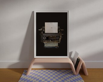 Vintage Typewriter Art Print: Eclectic Maximalist Decor