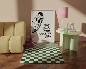 Vegan or Vegetarian Art Print: Eat Your Own F*cking Legs, Kitchen Wall Art
