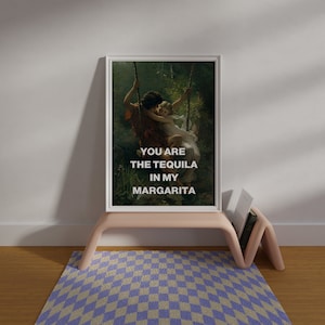 Funny altered art, eclectic wall decor, classical painting quote print, love quote print, above the bed print, couples bedroom wall art