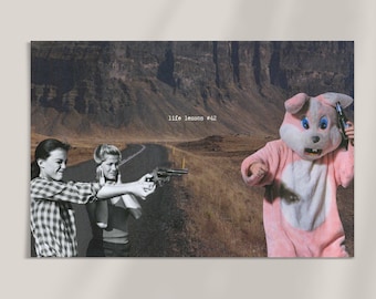 Weird Retro Collage Art Print: Funny Eccentric Home Decor