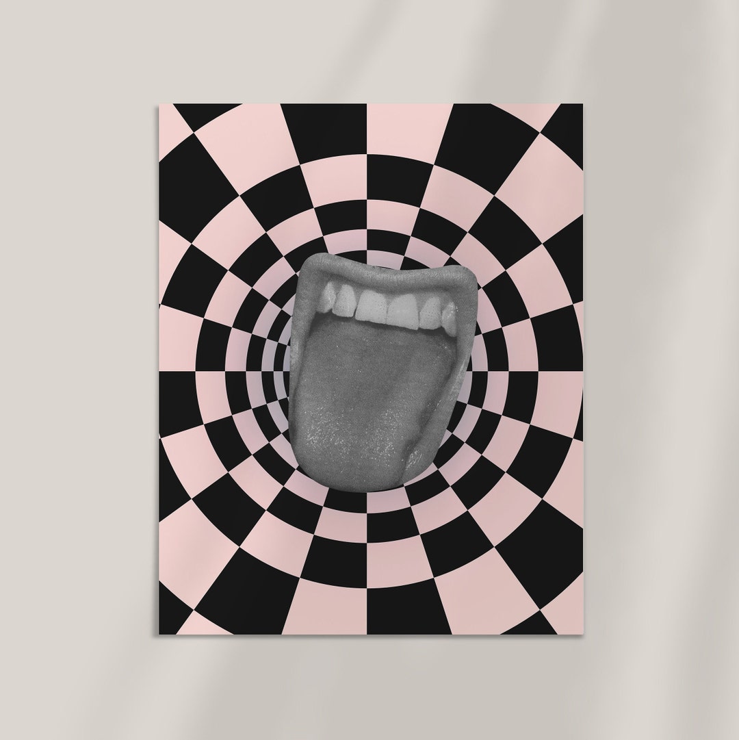 Weird Kitschy Wall Art Trippy Collage Art Print Psychedelic Etsy