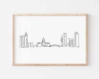 Modern Skyline Denver CO Gift Denver Colorado Gift Denver Line Art City Skyline Denver Skyline Cutting Board Colorado Skyline Gift