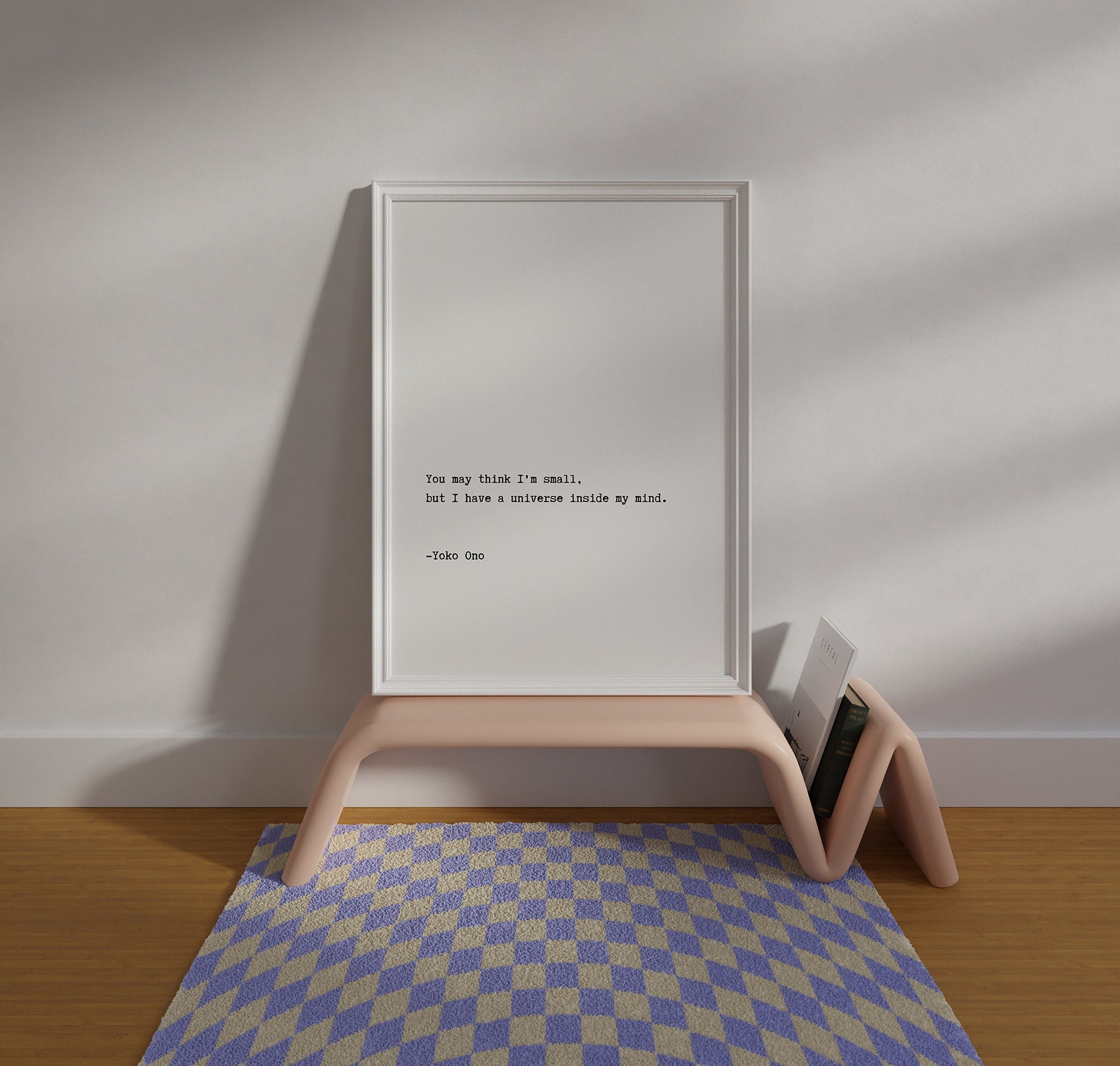 Inspirational Yoko Ono quote print, minimalist quote wall art, typewriter typography print, eclectic decor, universe inside my mind quote
