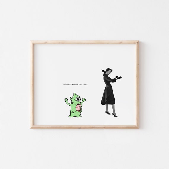 Unique Wall Art Weird Wall Decor Retro Poster Collage Etsy