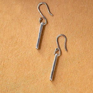 925 Sterling Silber Bar Ohrringe, lange Bar baumeln Band Knorpel Frauen Ohrring für Jahrestag Geschenk