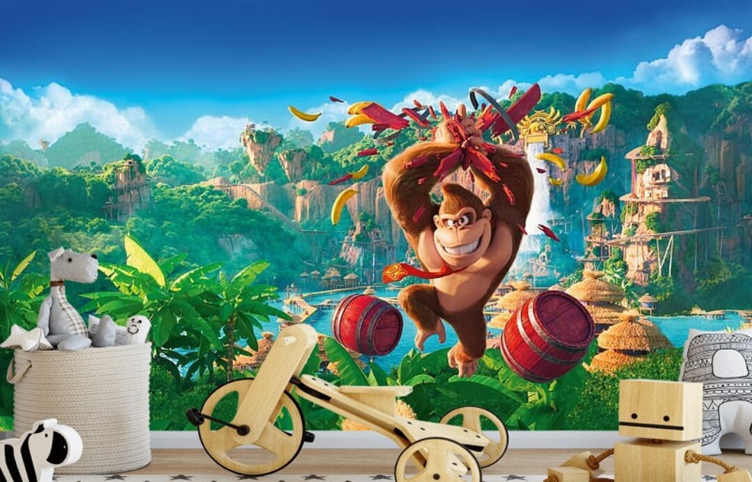 Kids Wall Mural Donkey Kong, Super Mario Bros, Photo Wallpaper Children ...