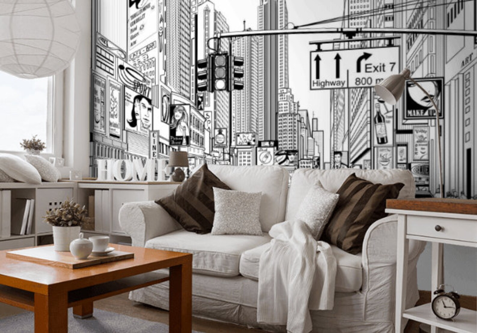 Wall Murals Urban Art Photo Wallpaper Drawn City New York - Etsy