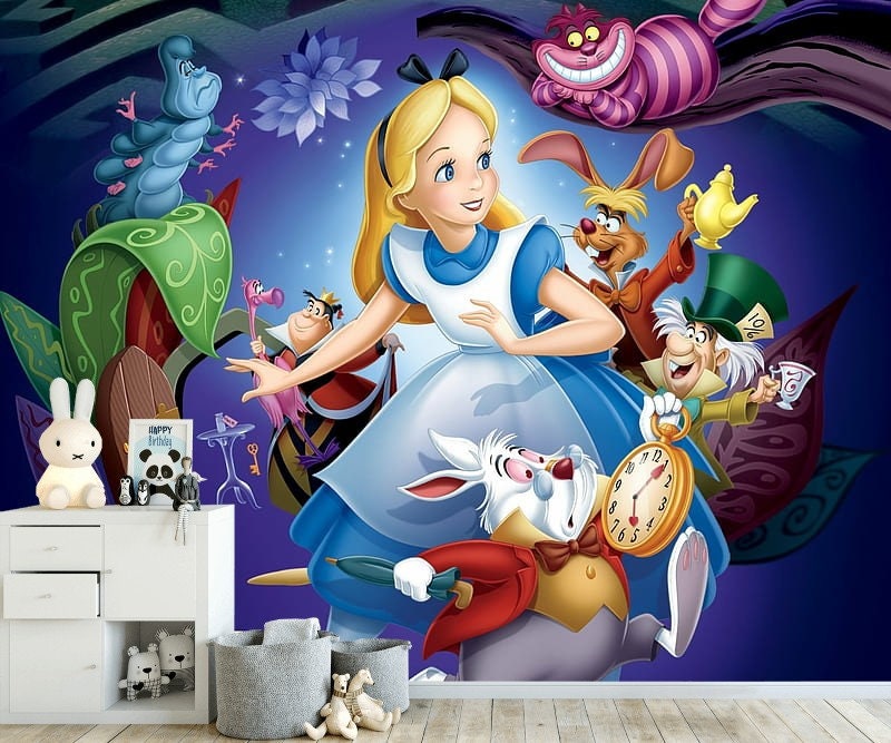 Photo Wallpaper Alice in Wonderland Wall Mural Children’s - Etsy