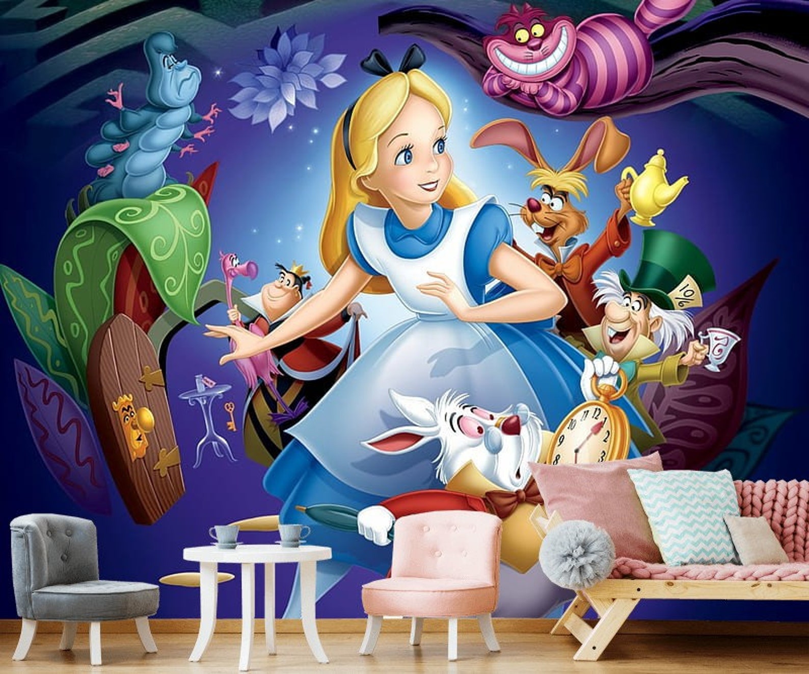 Photo Wallpaper Alice in Wonderland Wall Mural Children’s - Etsy