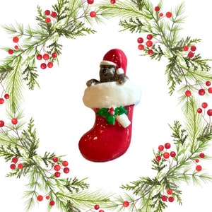 Otter Ornament Holiday Otter in Stocking Christmas Tree Ornament
