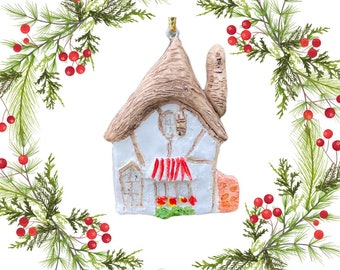 Buy 2, get 1 FREE Carmel Tuck Box Cottage Ornaments!  Christmas Ornaments,  Carmel-by-the-Sea CA