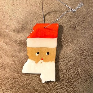 Handgemalte Mississippi Santa Ornament, personalisierte Zustand Pride Geschenk