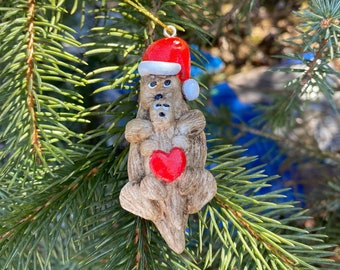 Otter with Pup Christmas Tree Ornament