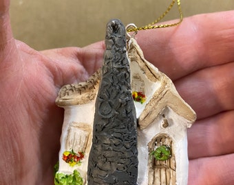 Hand-Painted Hansel House Christmas Ornament, Carmel Cottage Keepsake