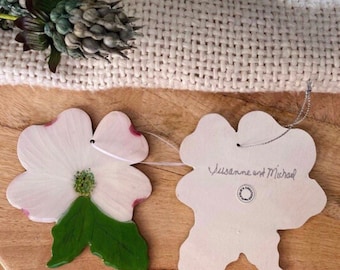 Dogwood Flower Personalized Wedding Favor and Bridesmaids Gift Ornament