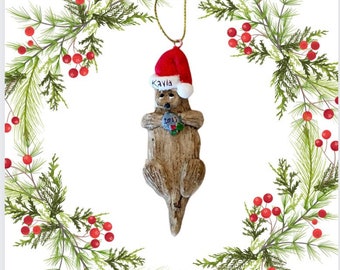 Otter Ornament, Personalized Christmas Gift, Tree Ornament, Carmel-by-the-sea Otters