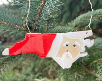 Santa North Carolina, Personalized, Handmade, Santa State, Christmas Gift Ornament