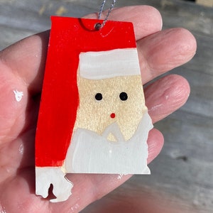 Alabama State Personalized Santa Ornament, Where We Met Gift, State Pride Gift, Gift for Him, Gift for Her, Hostess Gift!
