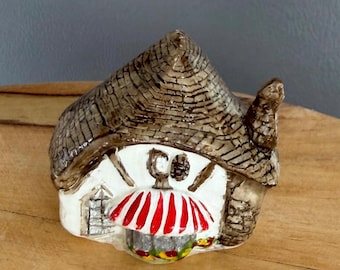 Hand-Painted Tuck Box Cottage Sculpture, Carmel By The Sea Realtor Gift