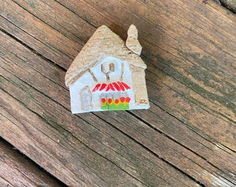 Carmel California Magnet, Hand Cast, Hand Painted Tuck Box Cottage Magnets