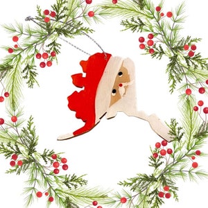 Alaska &quot;Santa&quot; kerstboom ornament, waar we elkaar ontmoetten cadeau, staat trots cadeau, cadeau voor hem, cadeau voor haar, gastvrouw cadeau!