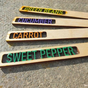 Marcadores de huerto, estacas para verduras, semillas, hierbas, regalo de jardinería personalizado, parcela, marcador de verduras, marcador de verduras