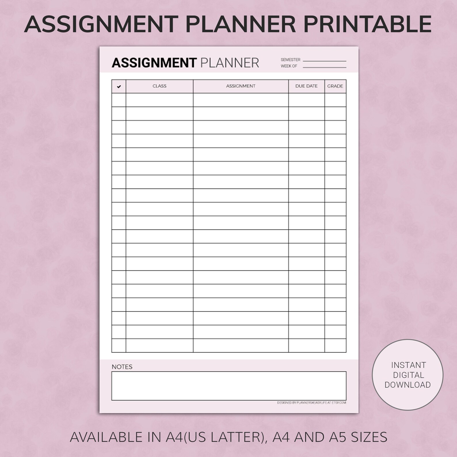 university assignment planner