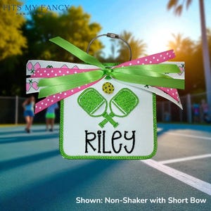 Personalized Pickleball Bag Tag | Embroidered Shaker Accessory