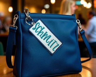 Personalized Embroidered Name Keychain | Custom Bag Tag