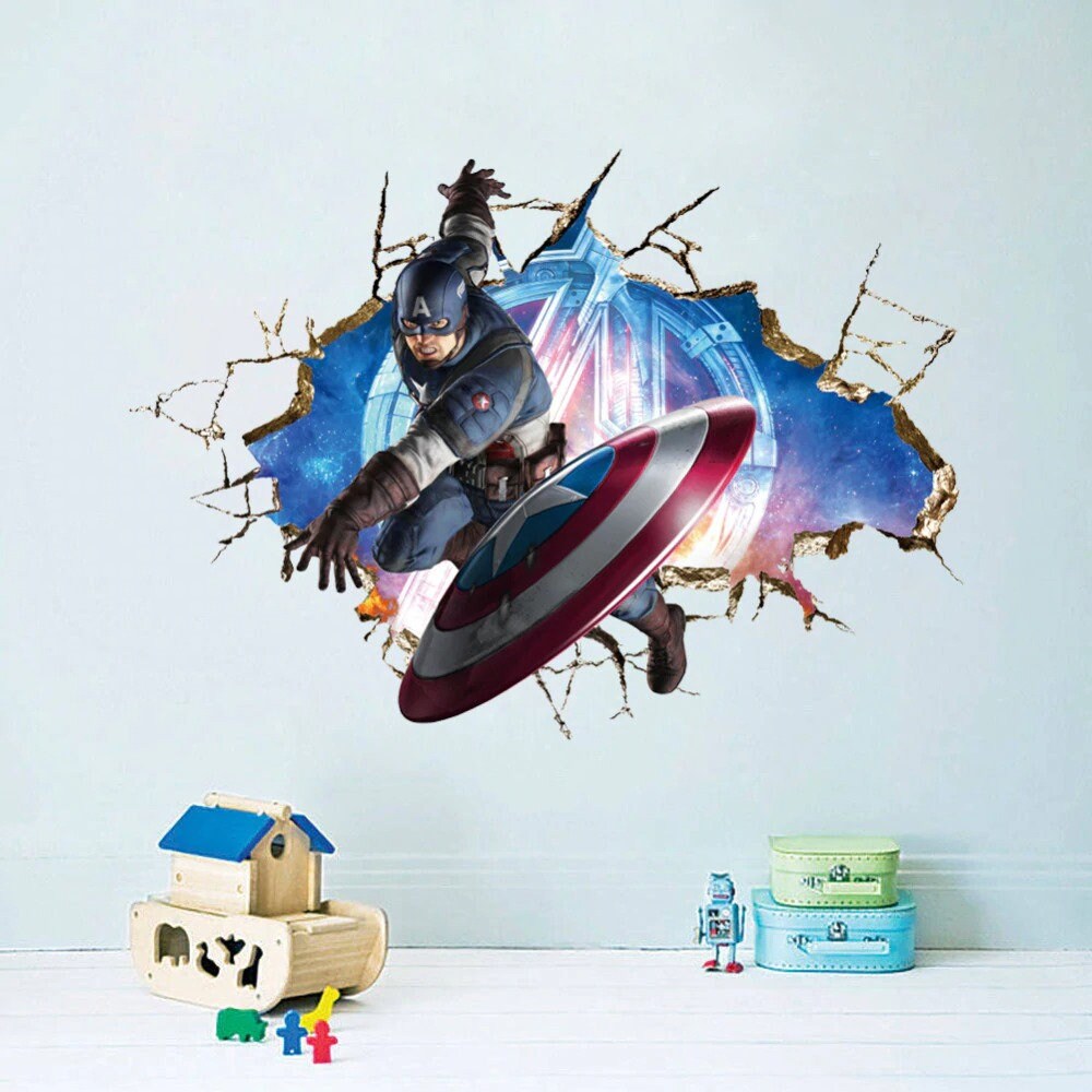 Wall Decal Marvel Captain America Etsy