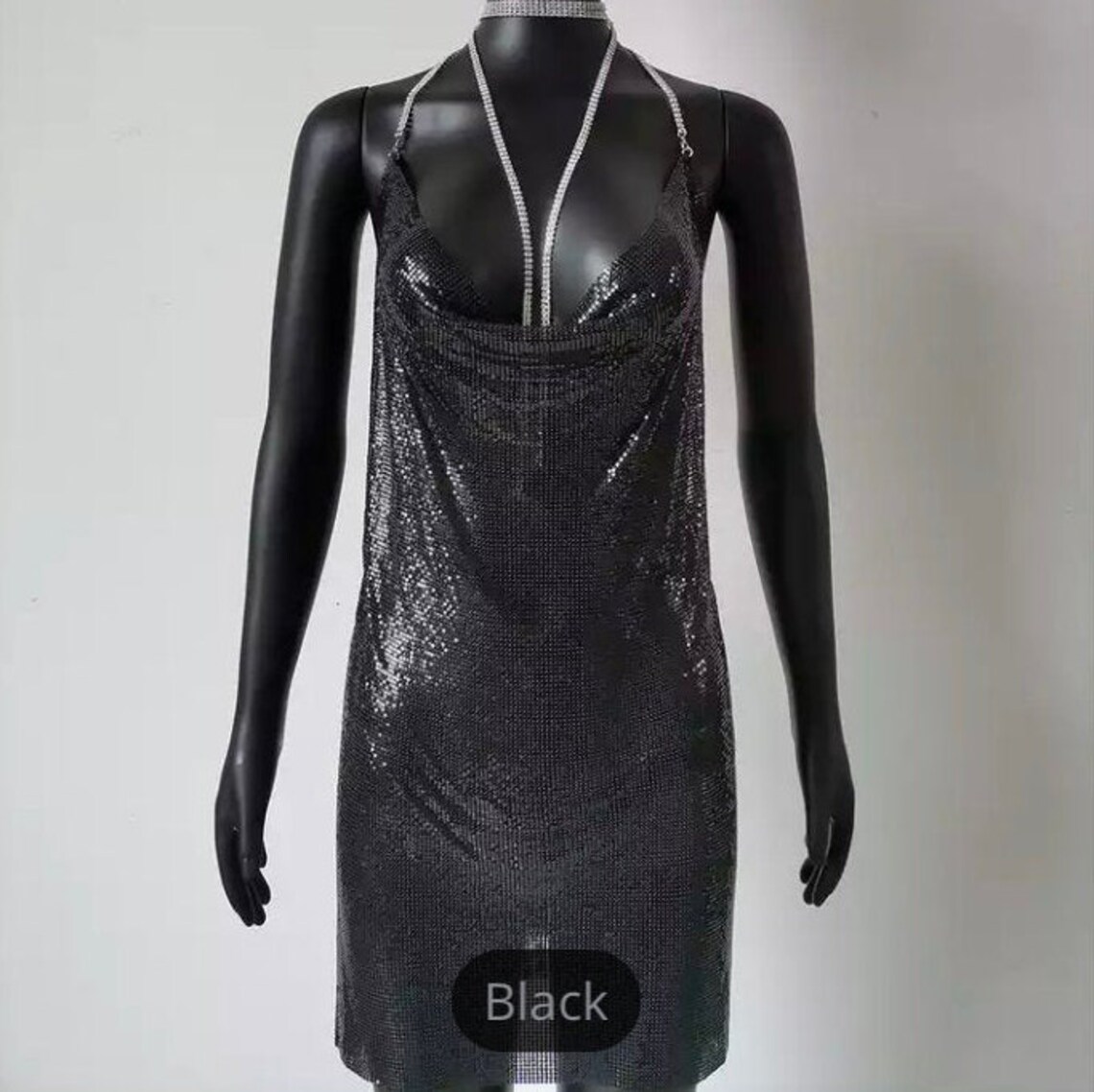 Mini dress from metal sequinned chain link material Etsy