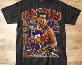 Devin Booker Phoenix Suns Caricature 90s T-shirt Suns in 4 