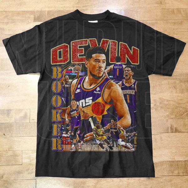 Camiseta estilo vintage Devin Booker, camiseta de baloncesto, camiseta gráfica clásica de los 90, unisex, contrabando vintage, regalo, Retro DB17