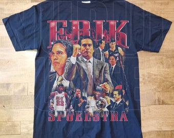 chemise vintage style Erik Spoelstra, chemise de basket-ball, t-shirt graphique classique des années 90, unisexe, bootleg vintage, Jamie Butler, chaleur ES45