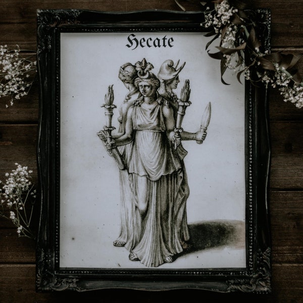 Hecate Greek Goddess| Digital Download Print| Greek Mythology| Gothic Art| Gothic Decor| Wall Gallery| Witchy Art| Instant Print