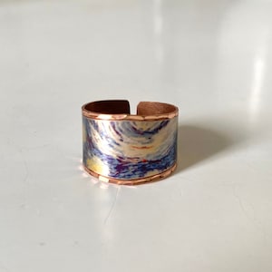 Adjustable Copper Van Gogh Starry Night Ring