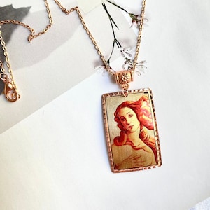 Birth of Venus Copper Necklace and Earrings: Botticelli Art Jewelry